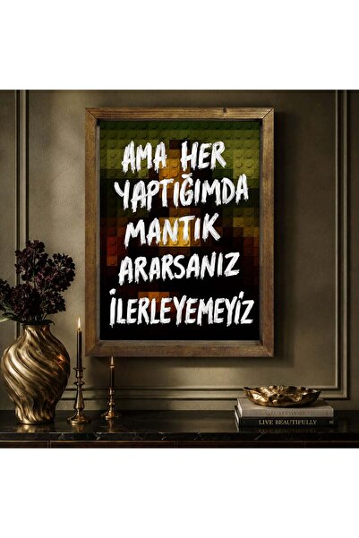 Bk Gift Vintage Klasik Sanat Esprili Sözlü Masif Ahşap Çerçeveli Dekoratif Ta...