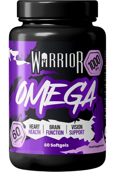 warrior Omega 3 Fish Oil Capsules 1000mg 60 Softgels with EPA DHA Omega 3 Fis...