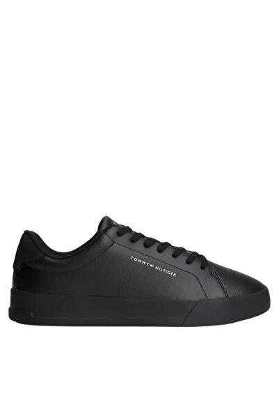 Tommy Hilfiger Ανδρικά Δερμάτινα Sneakers Μαύρα FM0FM05367-0GJ