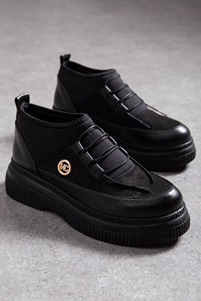 Mc vay Shoes Kadın Kısa Streç Bilek Mc Aksesuarlı Bağcıklı Ortopedik Kaymaz T...