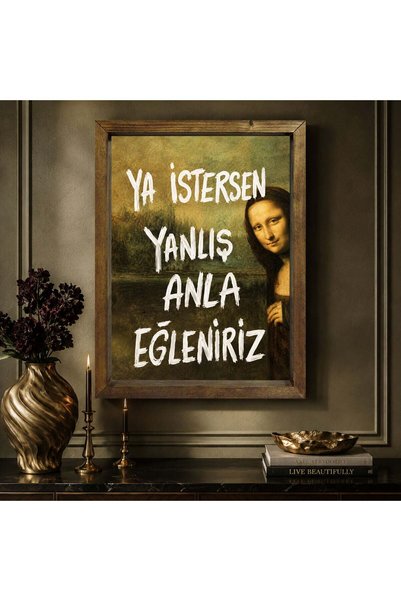 Bk Gift Vintage Klasik Sanat Esprili Sözlü Masif Ahşap Çerçeveli Dekoratif Ta...