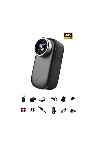 H88 Mini 4K WiFi Giyilebilir Manyetik Aksiyon Kamerası 32GB Hafıza Kartlı Set