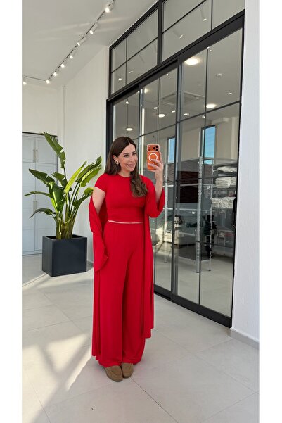 elifteke Triple Comfortable Suit Red