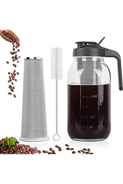 GENERAL Cold Brew Coffee Maker, Wide Mouth Mason Jar with Stainless Steel Fil...