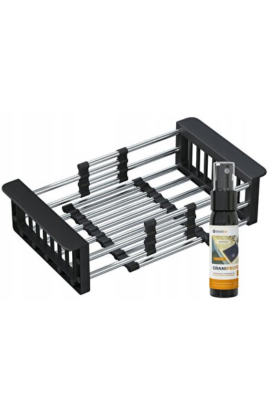Granitan Set Scurgere Telescopica Chiuveta & Spray Granitan, Otel/PVC, Negru/...