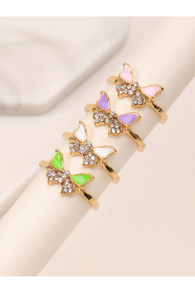 Take Two By Styli Girls Set of 4 - Butterfly Rings