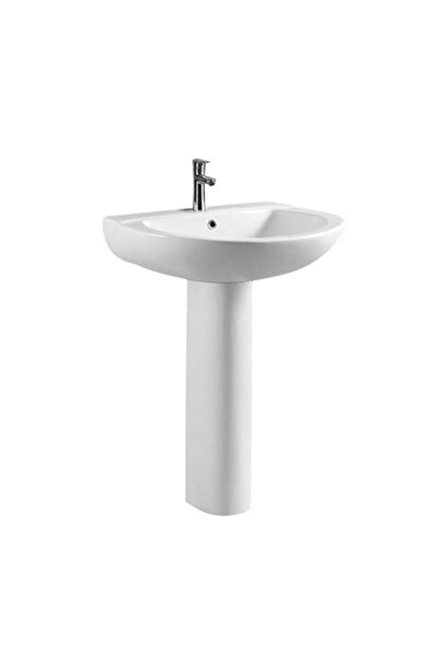 Milano Charming Ceramic Pedestal Wash Basin - 61x49x83 Cm, White, L 61 x W 49...