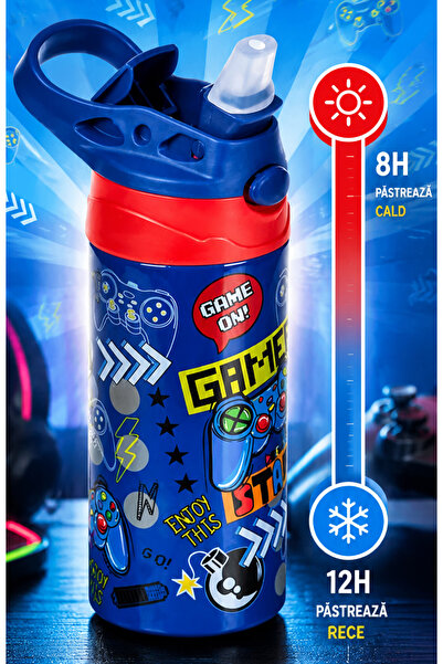Generic Brand Sticla apa Termos din Inox Premium pentru Copii, 500ml – 8H Cal...