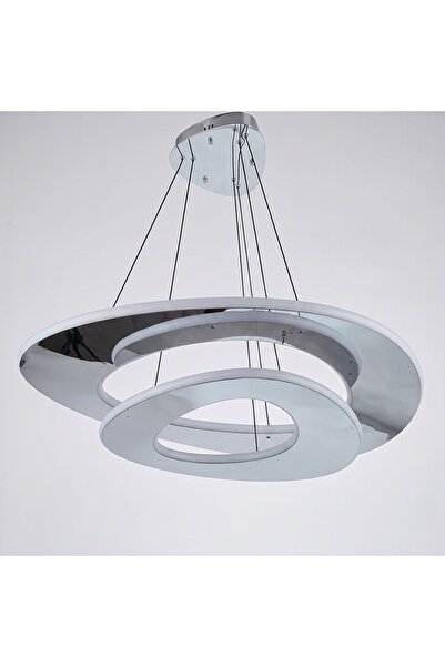 Danube Home Orbel LED Chandelier 3 Color Dimmable Light - 60cm, Chrome, Stain...