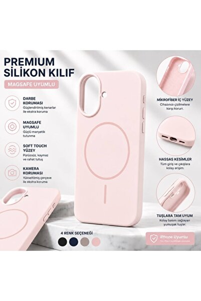 Case iPhone 17 Uyumlu Premium Silikon MagSafe Uyumlu Telefon Kılıfı