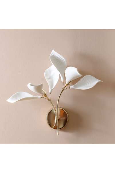Danube Home Cecilia Wall Bracket-Ceramic+Metal-D60xH120xW60-Golden-With 2 Yea...