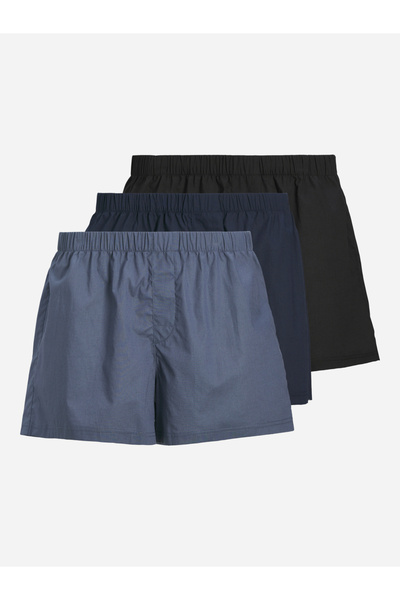 Jack & Jones مجموعة من 3 قطع - سراويل داخلية قطنية صلبة اللون