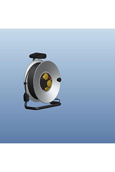 Milano 3W 13A 25M Heavy Duty Extension Reel With A, Silver, Copper, Metal+Copper