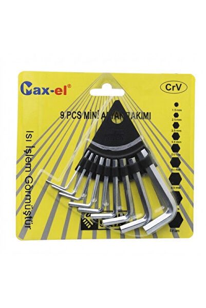 Prefix Yapı Alyan Anahtar Seti 9 Parça Mini Boy CrV Çelik 1.5-8mm Üçgen Stand...