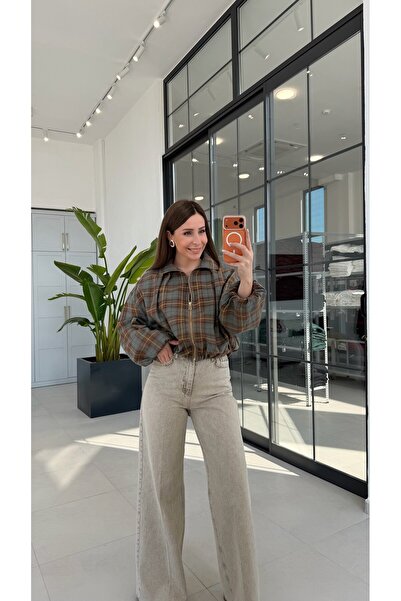 elif teke Plaid Jacket Khaki