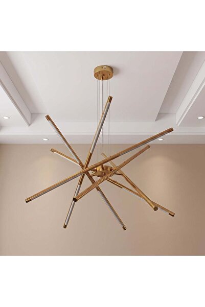 Danube Home Glam LED Pendant 3 Color Dimmable Light With Adjustable Height-80...