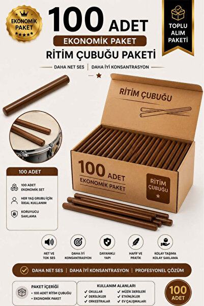 Midex Orf-BT-25BRW-50X Kahverengi Ritim Çubuğu Paketi 25 cm Karbon Fiber Örf ...