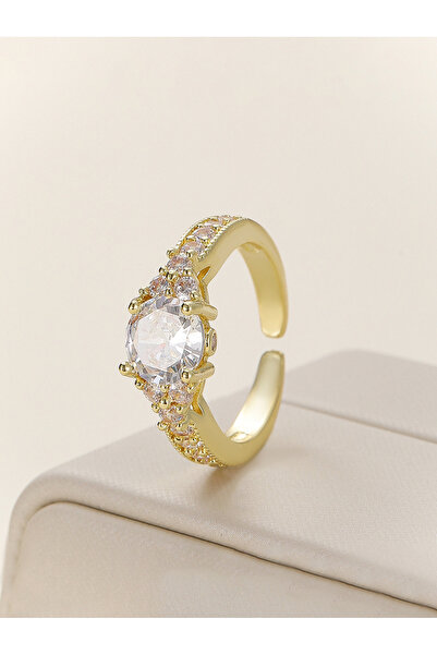 Take Two By Styli Gold Tone Embellished Ring