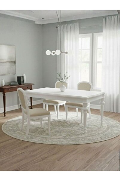Gazzini Furniture Ariston Antik Ahşap Açılır Mutfak Masası 140cm