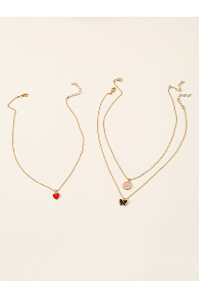 Take Two By Styli Pack of 3 - Girls Multi-Color Pendant Necklaces