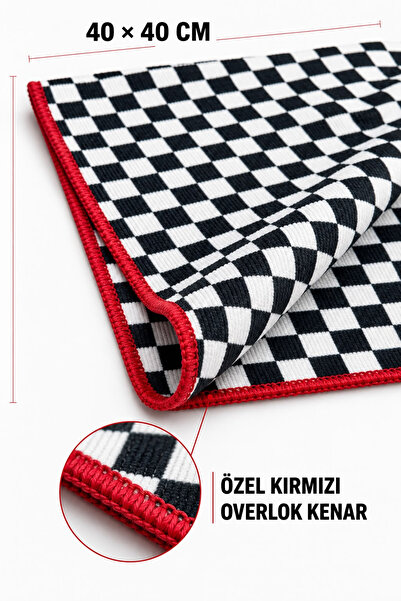 SİLVER HOME 2’li Dama Desen Mikrofiber Temizlik Bezi 40x40 cm Süper Emici İz Bırakmaz Çok Amaçlı Mutfak Bezi