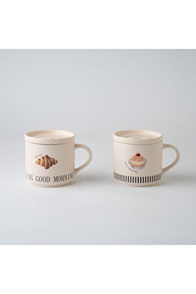 Danube Home , Danube Essential 4 Piece New Bone China Mug Set With Snack Lid,...