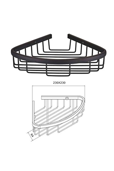 Milano Dora Stainless Steel Corner Single Basket Matt Black, Corner Shelf, L ...