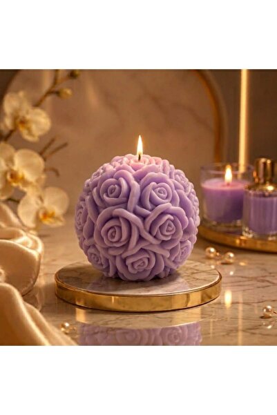 aurora naturalis Aurora-Naturalis Handmade Elegant Rose Ball Candle | Baby Pu...