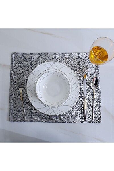 Danube Home Gracie Foil Printed Placemat 33x45 Cm Gold Beige, 100% Polyester,...