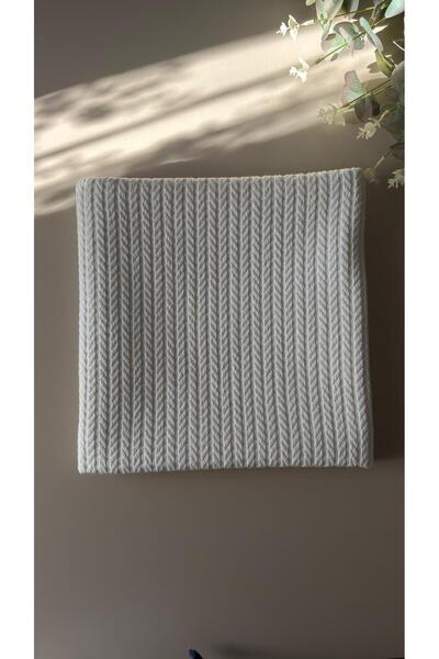 Mubio Baby %100 Pamuk Pike Bebek Battaniyesi 90x90 cm Krem OEKO-Tex Sertifikalı