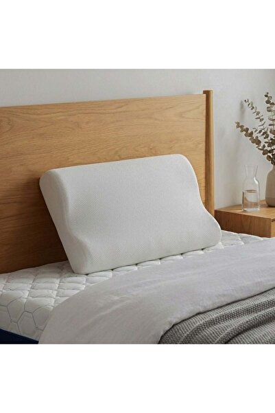 Danube Home Wave Medium-firm Visco Memory Foam Contour Polyester Pillow, Whit...