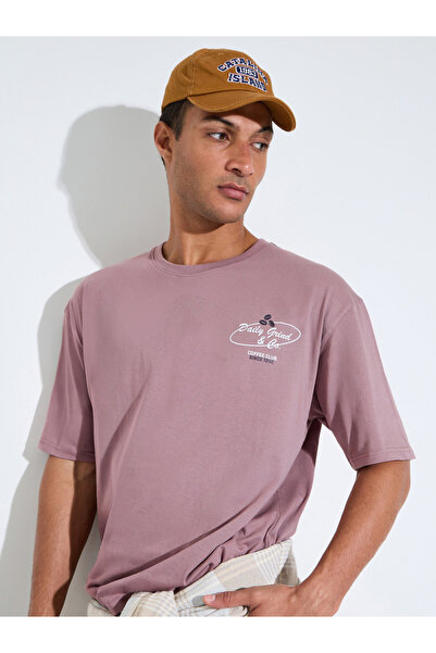 Styli Purple Graphic Print Oversized T-Shirt