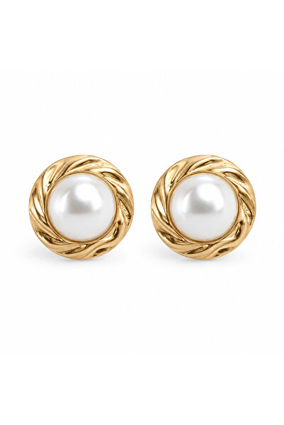 Venus Design Steel Vintage Pearl Earrings