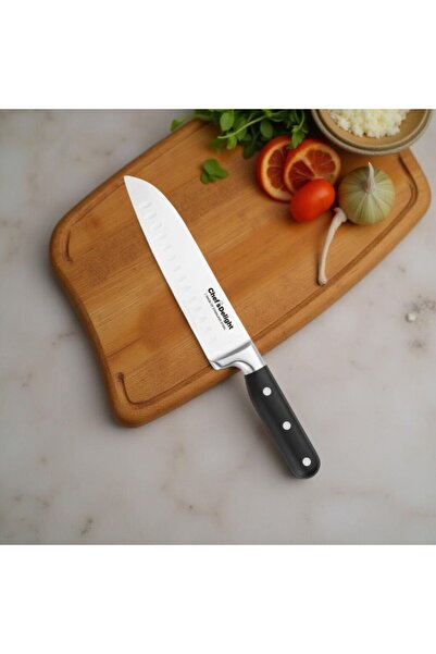 chef's delight Santoku Knife 7Inch, Black, 7"Santoku knife, Stainless Steel, ...