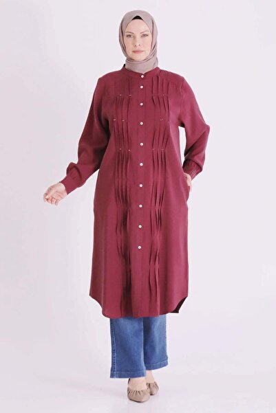 ottoman wear Behrem Büyük Beden Tesettür Kap Bordo OTW2558