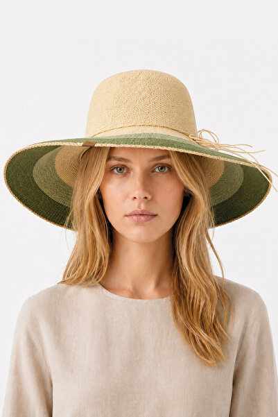 Nordbron Lenno Hasır Şapka Straw Hat Yazlık Şapka Deri Etiketli