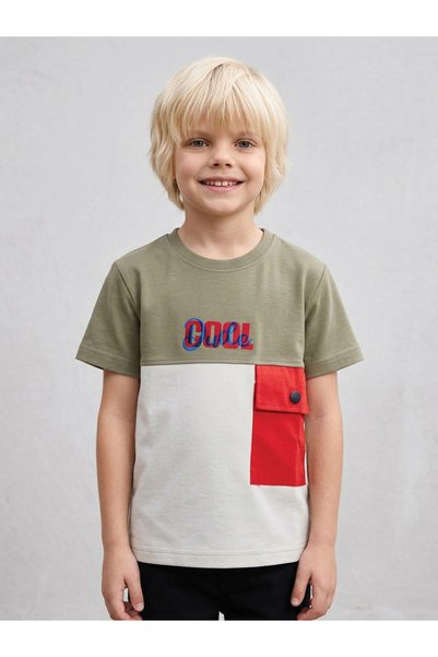 JUNIORLOOM By Styli تي شيرت للأولاد بتصميم ملون وتفاصيل جيوب وقصة عادية من جو...