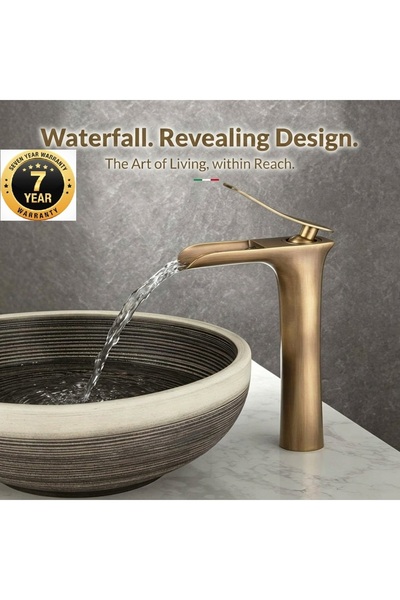 OEM Bathroom Sink Faucet Antique Color Waterfall New Imported with 7 Years Wa...