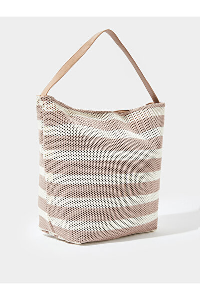 Styli Multi-Color Striped Knit Tote Bag