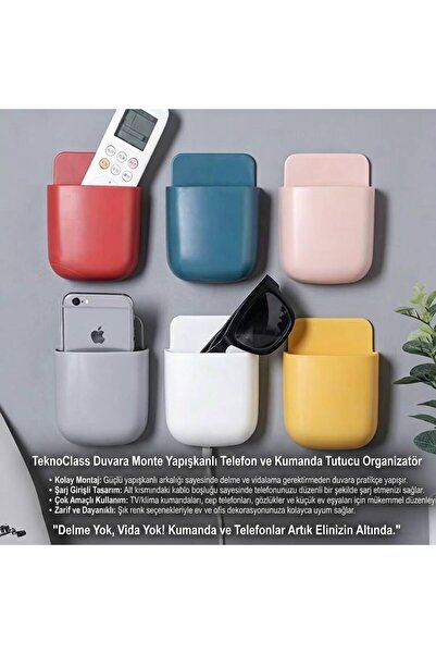 TeknoClass Çok Amaçlı Duvara Monte Saklama Kutusu, Kumanda Telefon Anahtarlık...