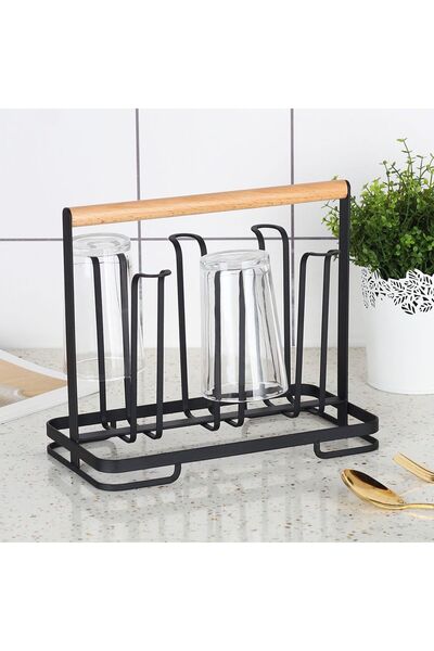 Danube Home Atticus Cup Holder Black 24 X 13 X 20.6 Cm, Metal, L 24 x W 13 x ...
