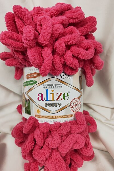 Alize Puffy Fuchsia Hand Knitting Yarn 100Gr. 9Mt. (Pack of 5) - Color: 149