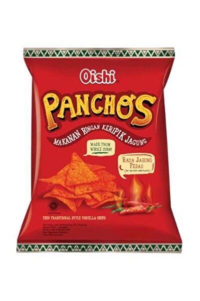 Oishi Panchos Hot and Spicy Corn Flavor Tortilla Chips 140g
