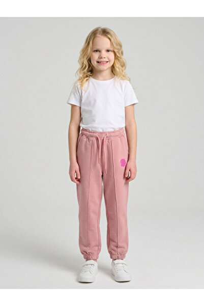 JUNIORLOOM By Styli Girls Pink Pintuck Details Printed Joggers By Juniorloom