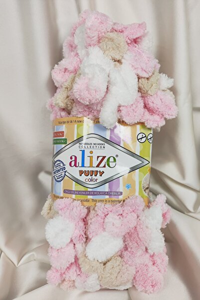 Alize Puffy Color Ebruli Hand Knitting Yarn 100Gr. 9Mt. (Pack of 5) - Color: ...