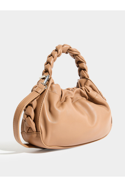 Styli Brown Crossbody Bag with Braided Handle