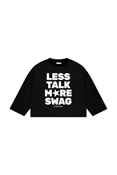 lethestudios More Swag Baskılı Uzun Kollu Basic T-Shirt