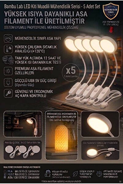 Genel Markalar 3D Yazıcı Led Kit 001 Aydınlatma 3D Yazıcı Lamba Kiti Aydınlatma