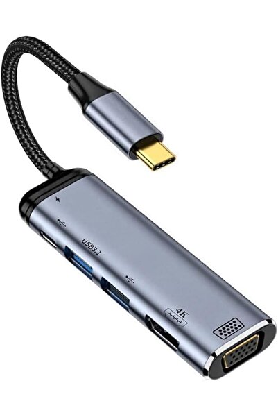 GENERAL محول موزع USB نوع C الى HDMI VGA مزدوج USB 3.0 محول متعدد المنافذ 4K ...