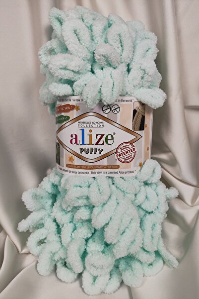 Alize Puffy Su Yeşili Fir de tricotat manual 100gr. 9mt. (Pachet de 5) - Culo...